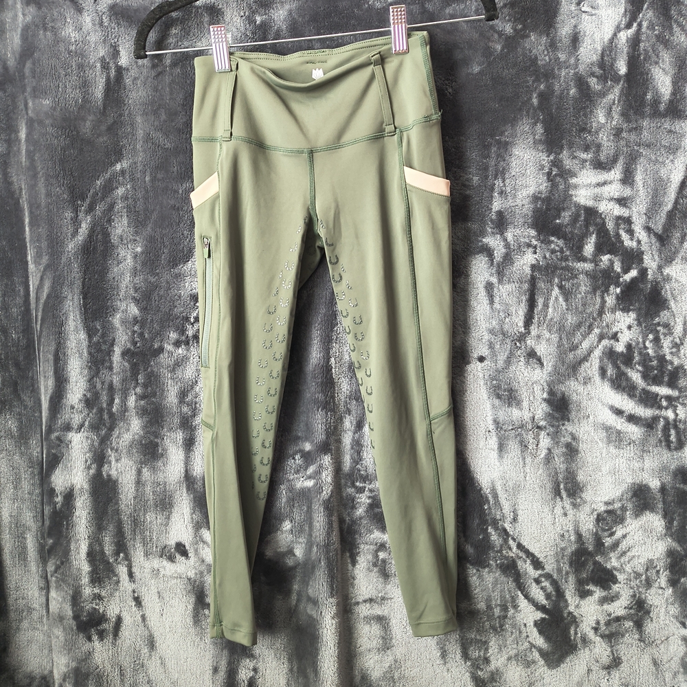 FitsT4 Sports Firls Riding Pants Equestrian Breeches Army Green Small